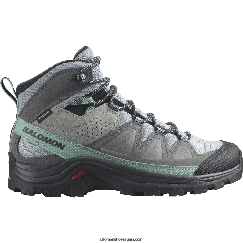 botas de montaña de cuero para mujer - quest rove gore-tex Salomon 00B0PZ1143 cantera/sombra tranquila/negro