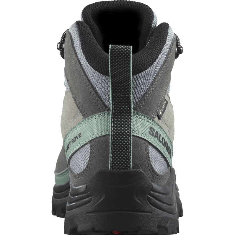 botas de montaña de cuero para mujer - quest rove gore-tex Salomon 00B0PZ1143 cantera/sombra tranquila/negro