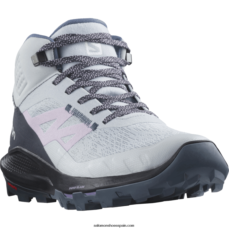 botas de montaña para mujer - outpulse mid gore-tex Salomon 00B0PZ1114 hielo ártico/tinta china/orquídea en flor