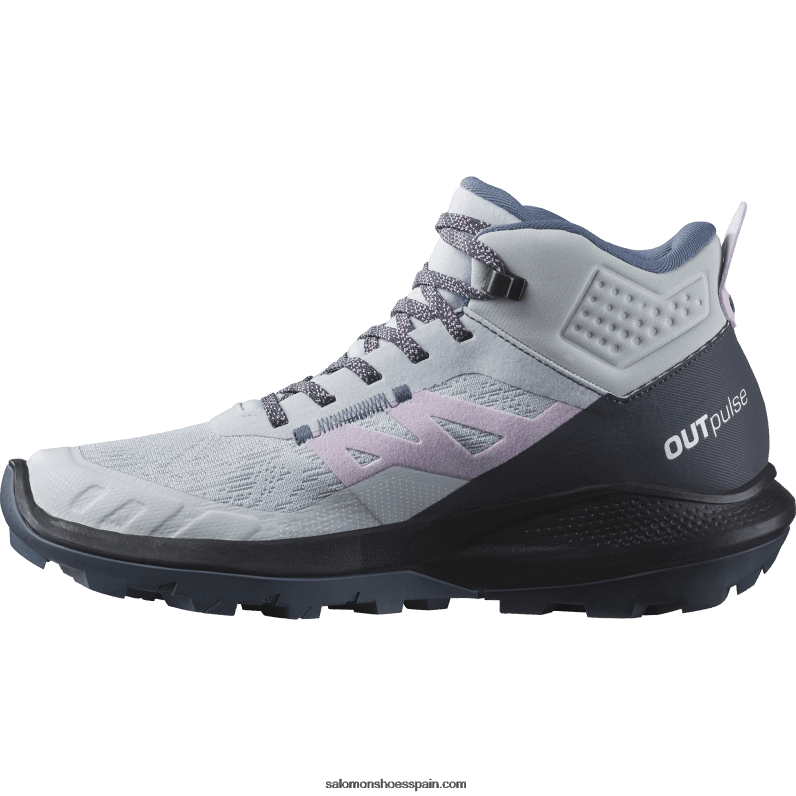 botas de montaña para mujer - outpulse mid gore-tex Salomon 00B0PZ1114 hielo ártico/tinta china/orquídea en flor