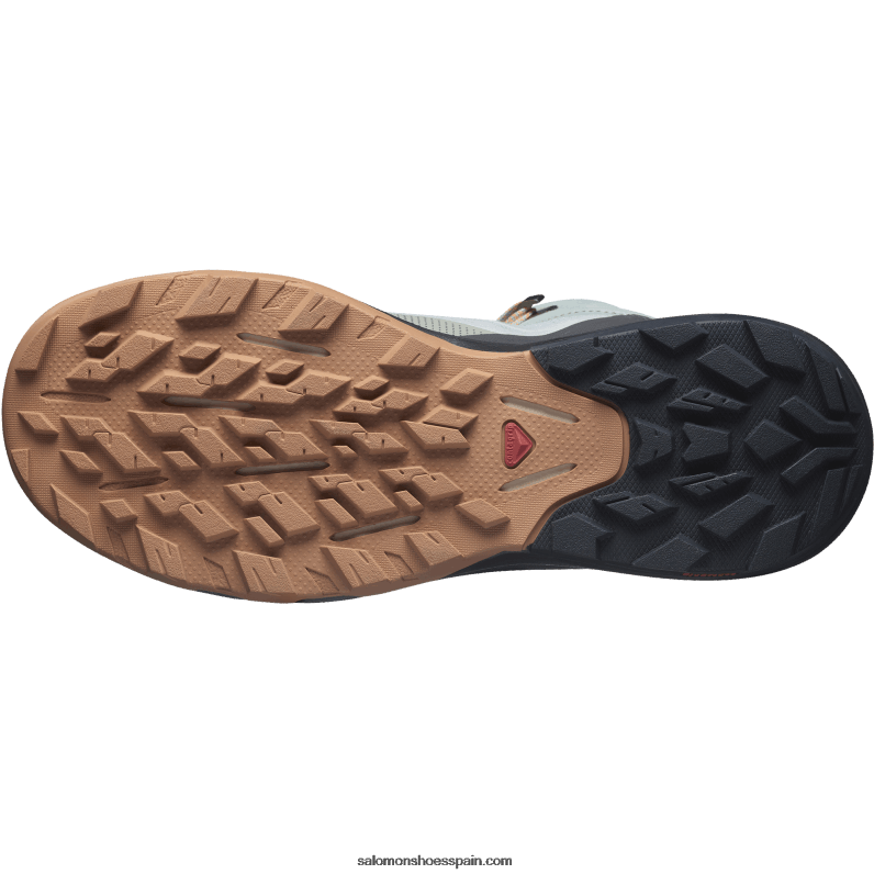 botas de montaña para mujer - outpulse mid gore-tex Salomon 00B0PZ1115 hierro forjado/ébano/naranja ardiente