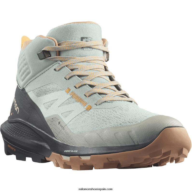 botas de montaña para mujer - outpulse mid gore-tex Salomon 00B0PZ1115 hierro forjado/ébano/naranja ardiente
