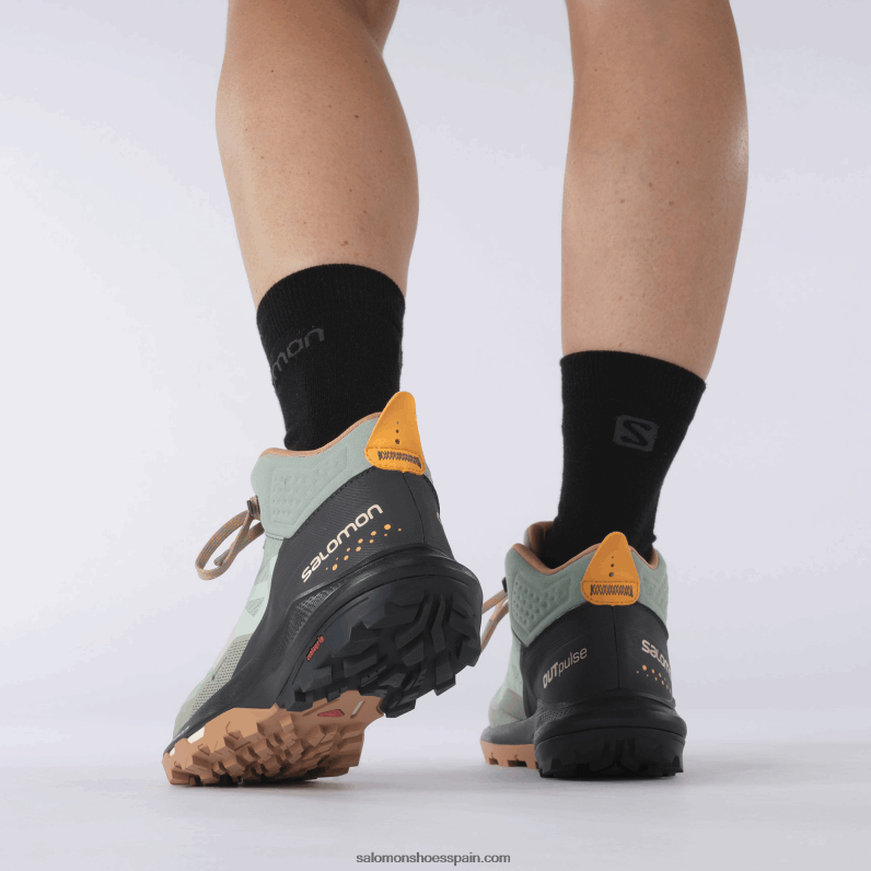 botas de montaña para mujer - outpulse mid gore-tex Salomon 00B0PZ1115 hierro forjado/ébano/naranja ardiente