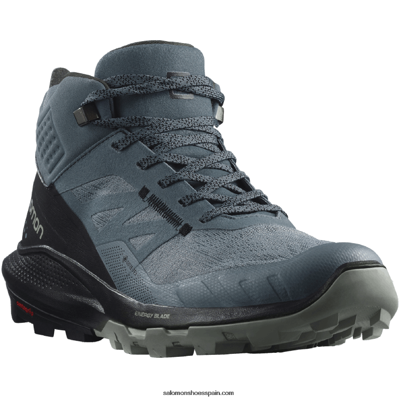 botas de montaña para mujer - outpulse mid gore-tex Salomon 00B0PZ1116 clima tormentoso/negro/hierro forjado