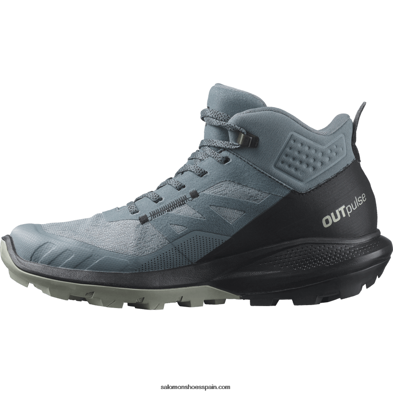 botas de montaña para mujer - outpulse mid gore-tex Salomon 00B0PZ1116 clima tormentoso/negro/hierro forjado