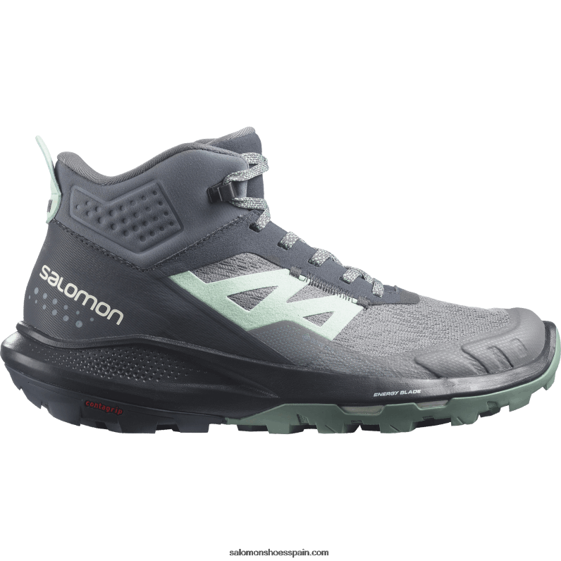 botas de montaña para mujer - outpulse mid gore-tex Salomon 00B0PZ1117 ébano/tono tranquilo