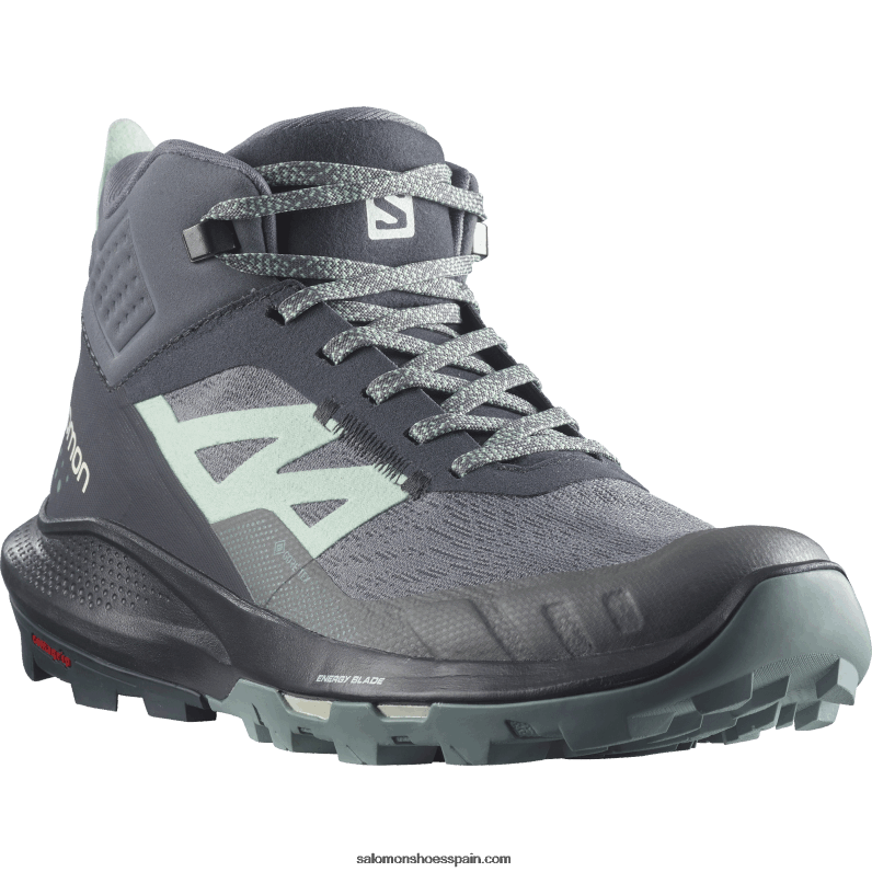 botas de montaña para mujer - outpulse mid gore-tex Salomon 00B0PZ1117 ébano/tono tranquilo