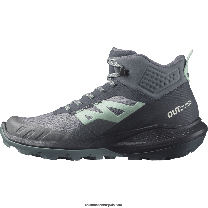 botas de montaña para mujer - outpulse mid gore-tex Salomon 00B0PZ1117 ébano/tono tranquilo