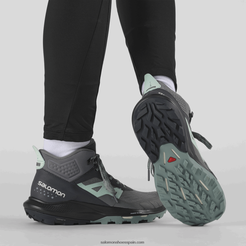 botas de montaña para mujer - outpulse mid gore-tex Salomon 00B0PZ1117 ébano/tono tranquilo