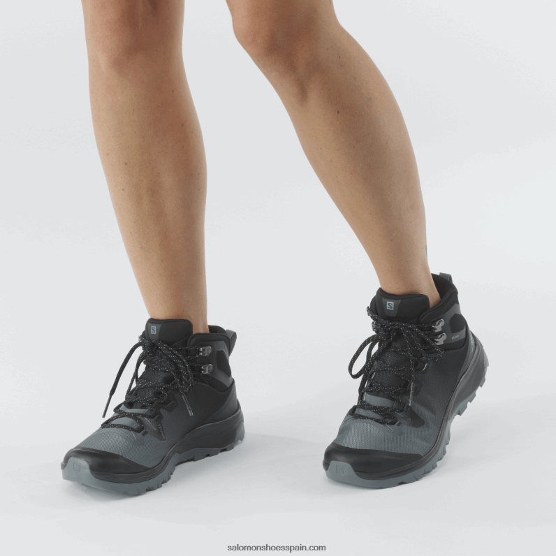 botas de montaña para mujer - vaya mid gore-tex Salomon 00B0PZ1283 tiempo tormentoso/negro/soldado