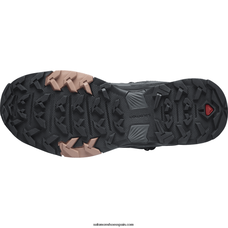 botas de montaña para mujer - x ultra 4 mid gore-tex Salomon 00B0PZ1133 ébano/mousse de moca/crema de almendras