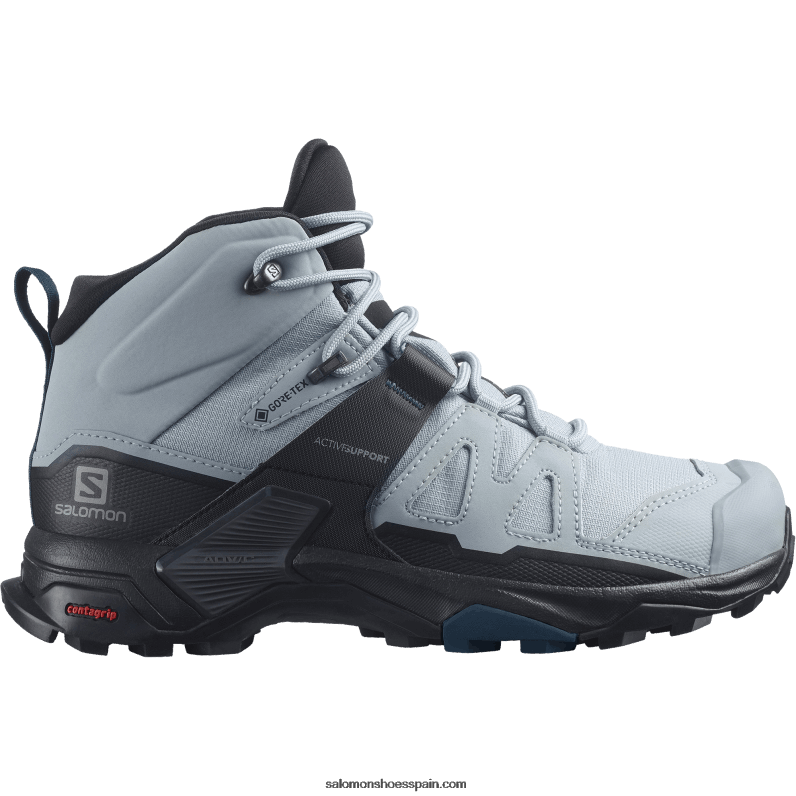 botas de montaña para mujer - x ultra 4 mid wide gore-tex Salomon 00B0PZ1141 cantera/negro/azul legión