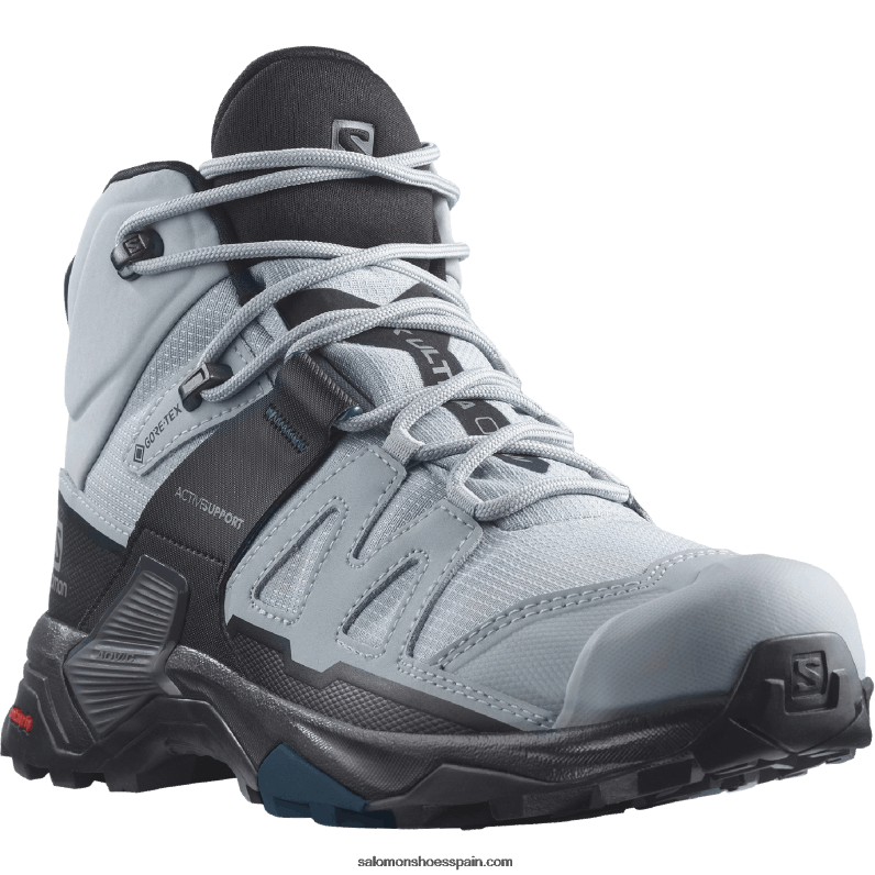 botas de montaña para mujer - x ultra 4 mid wide gore-tex Salomon 00B0PZ1141 cantera/negro/azul legión