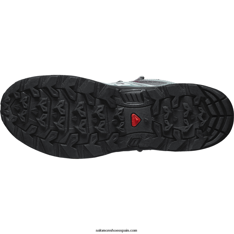 botas de montaña para mujer - x ultra pioneer mid clima impermeable Salomon 00B0PZ1277 ébano/clima tormentoso/degustación de vinos