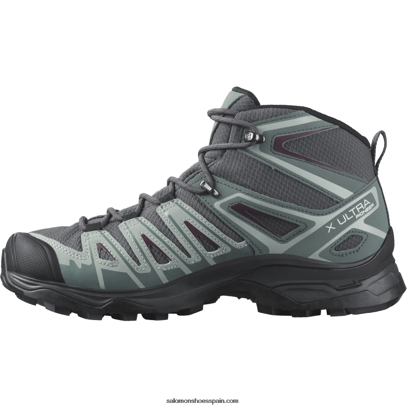 botas de montaña para mujer - x ultra pioneer mid clima impermeable Salomon 00B0PZ1277 ébano/clima tormentoso/degustación de vinos