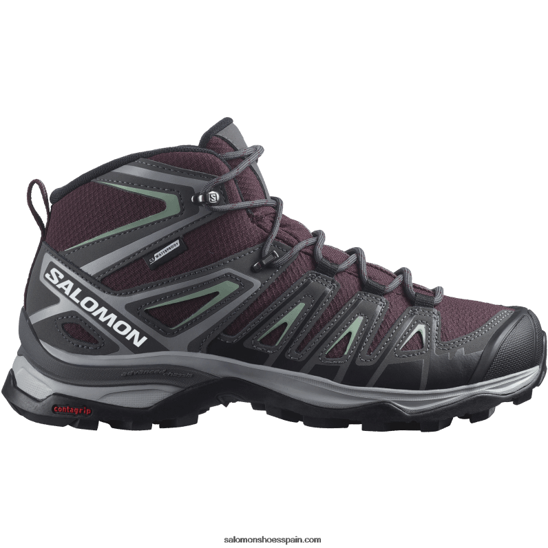 botas de montaña para mujer - x ultra pioneer mid clima impermeable Salomon 00B0PZ1278 cata de vinos/imán/granito verde