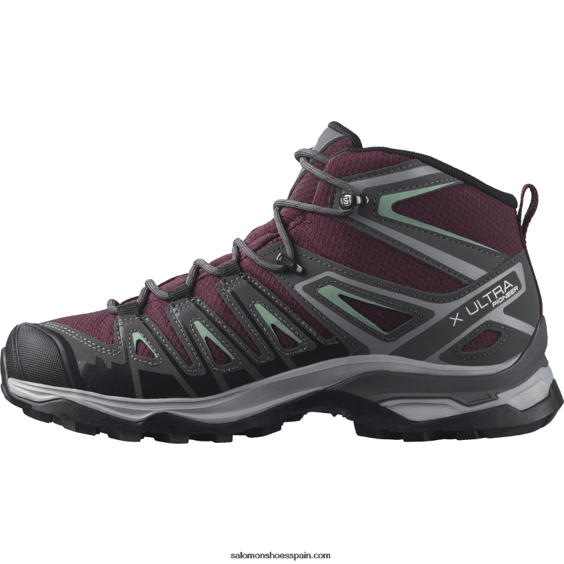botas de montaña para mujer - x ultra pioneer mid clima impermeable Salomon 00B0PZ1278 cata de vinos/imán/granito verde