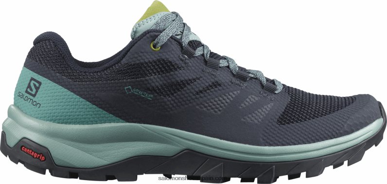 zapatos de senderismo para mujer - contorno gore-tex Salomon 00B0PZ1147 enrejado/blazer azul marino/guacamole