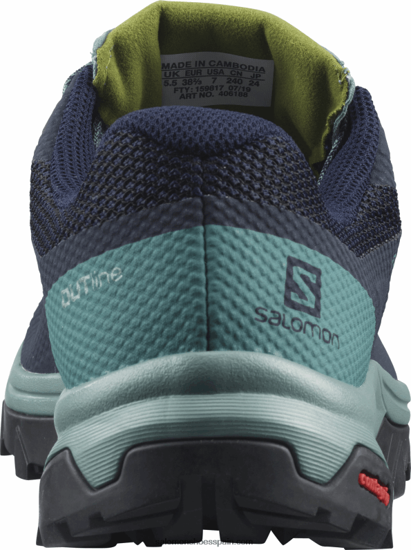 zapatos de senderismo para mujer - contorno gore-tex Salomon 00B0PZ1147 enrejado/blazer azul marino/guacamole
