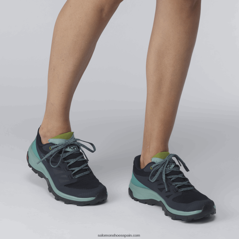 zapatos de senderismo para mujer - contorno gore-tex Salomon 00B0PZ1147 enrejado/blazer azul marino/guacamole