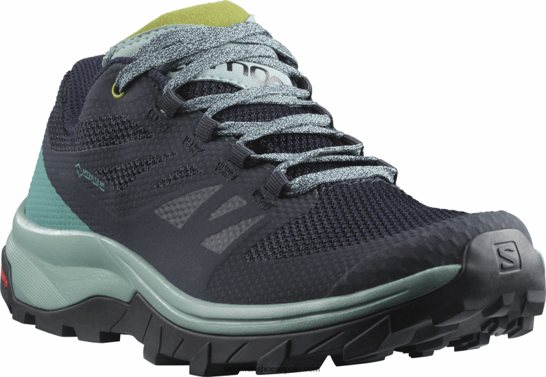 zapatos de senderismo para mujer - contorno gore-tex Salomon 00B0PZ1147 enrejado/blazer azul marino/guacamole