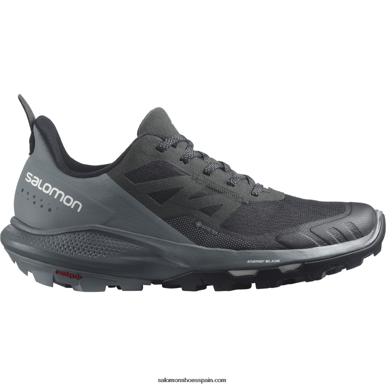 zapatos de senderismo para mujer - outpulse gore-tex Salomon 00B0PZ1123 negro/clima tormentoso/hielo vainilla