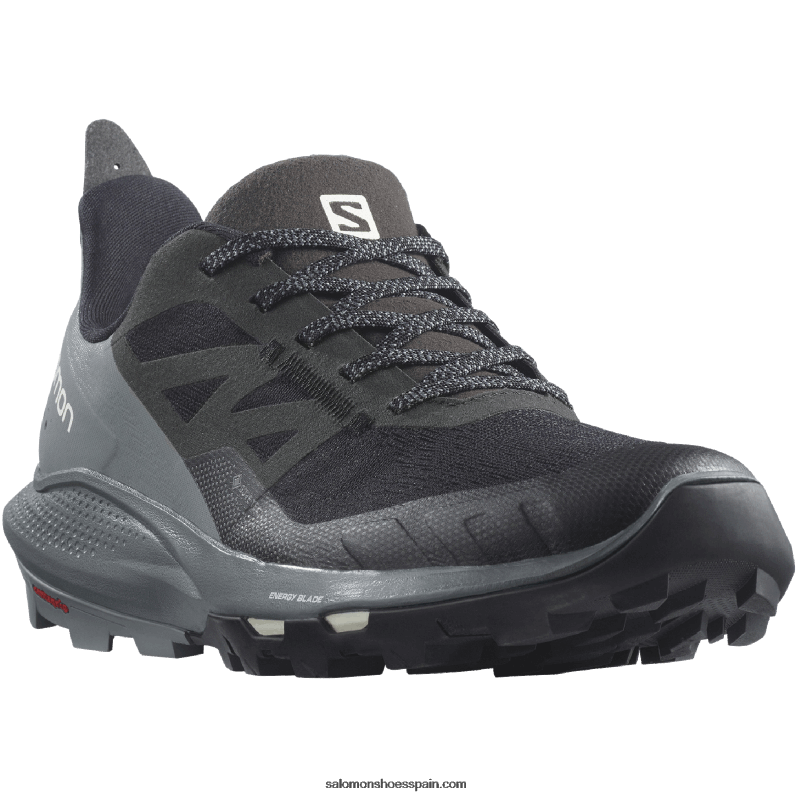 zapatos de senderismo para mujer - outpulse gore-tex Salomon 00B0PZ1123 negro/clima tormentoso/hielo vainilla