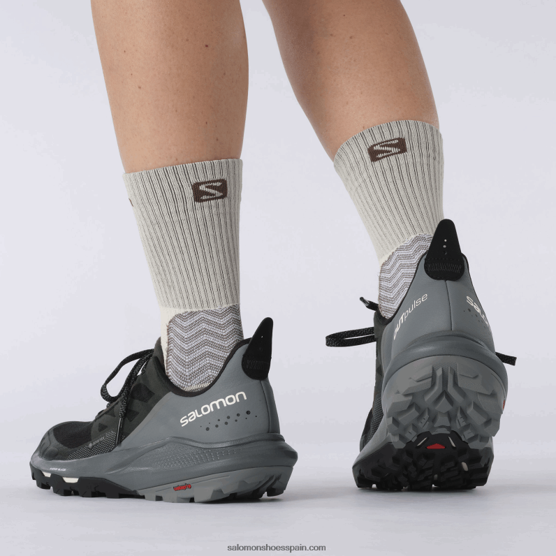 zapatos de senderismo para mujer - outpulse gore-tex Salomon 00B0PZ1123 negro/clima tormentoso/hielo vainilla