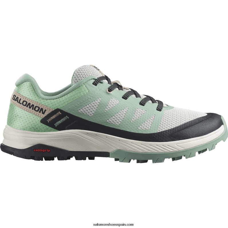 zapatos de senderismo para mujer - outrise Salomon 00B0PZ1279 verde granito/verde ceniza/melocotón tierno