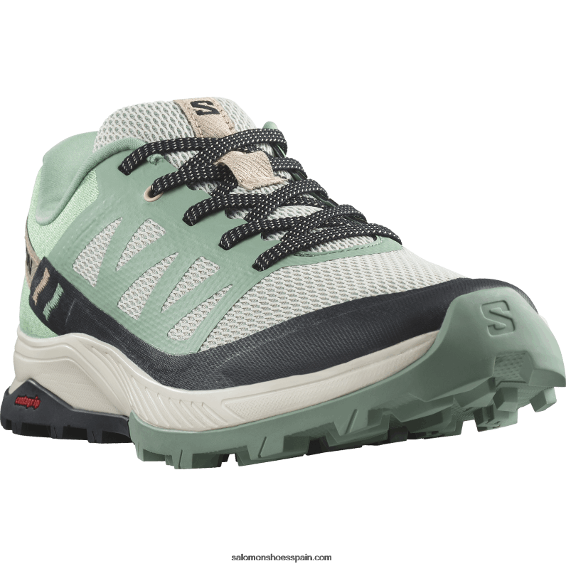 zapatos de senderismo para mujer - outrise Salomon 00B0PZ1279 verde granito/verde ceniza/melocotón tierno
