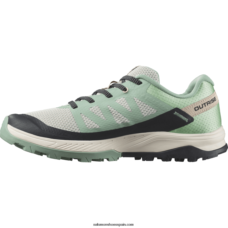 zapatos de senderismo para mujer - outrise Salomon 00B0PZ1279 verde granito/verde ceniza/melocotón tierno