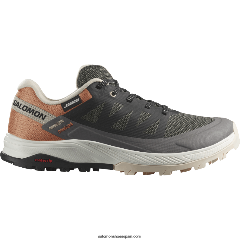 zapatos de senderismo para mujer - outrise clima impermeable Salomon 00B0PZ1144 imán/negro/oro coral