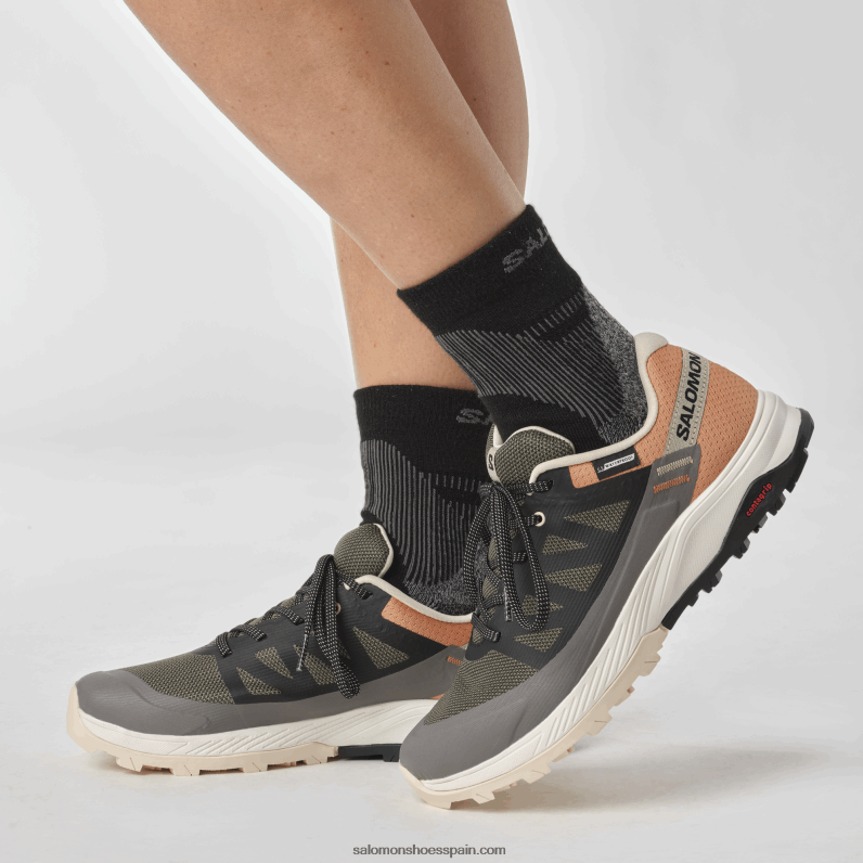 zapatos de senderismo para mujer - outrise clima impermeable Salomon 00B0PZ1144 imán/negro/oro coral