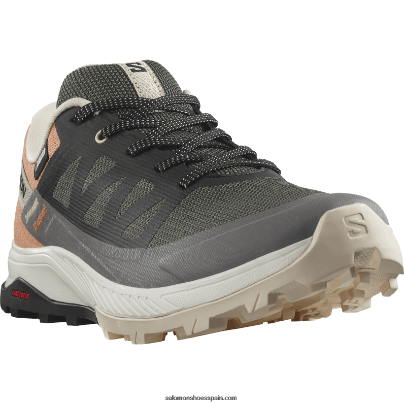 zapatos de senderismo para mujer - outrise clima impermeable Salomon 00B0PZ1144 imán/negro/oro coral