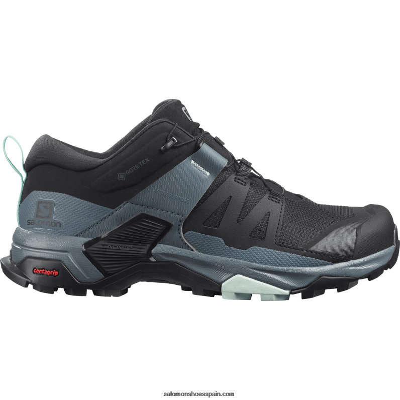 zapatos de senderismo para mujer - x ultra 4 gore-tex Salomon 00B0PZ1137 negro/clima tormentoso/azul ópalo