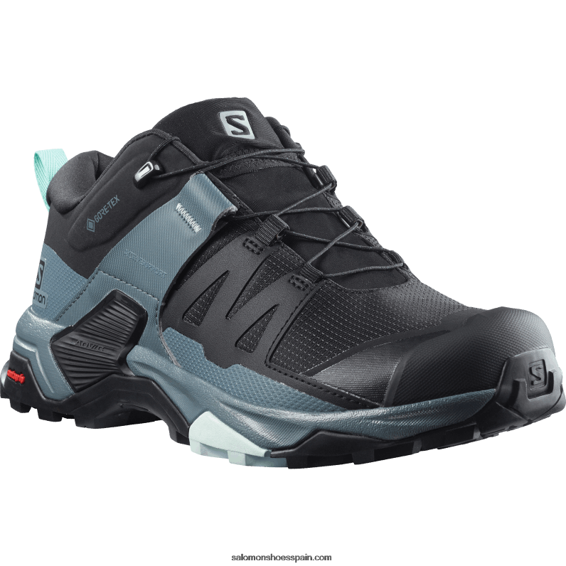 zapatos de senderismo para mujer - x ultra 4 gore-tex Salomon 00B0PZ1137 negro/clima tormentoso/azul ópalo