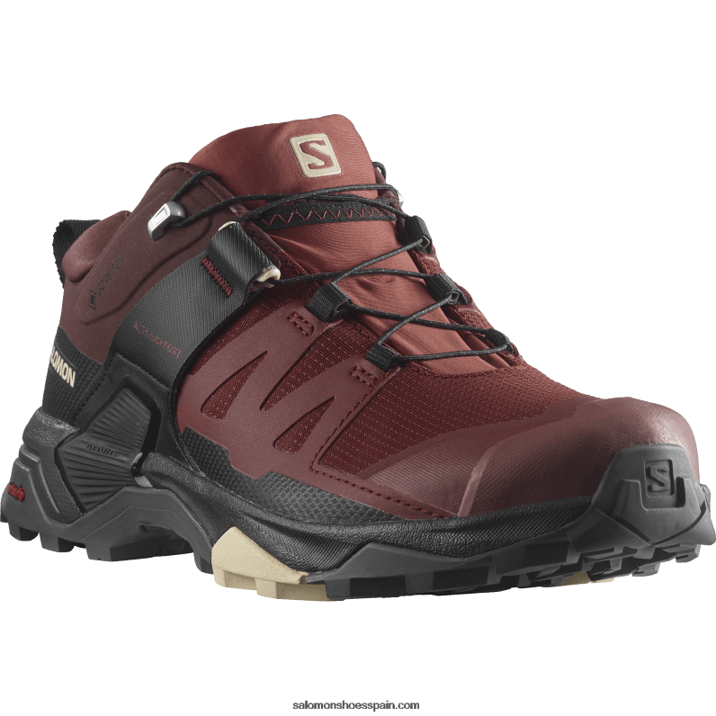 zapatos de senderismo para mujer - x ultra 4 gore-tex Salomon 00B0PZ1140 marrón más oscuro/negro/arena blanqueada