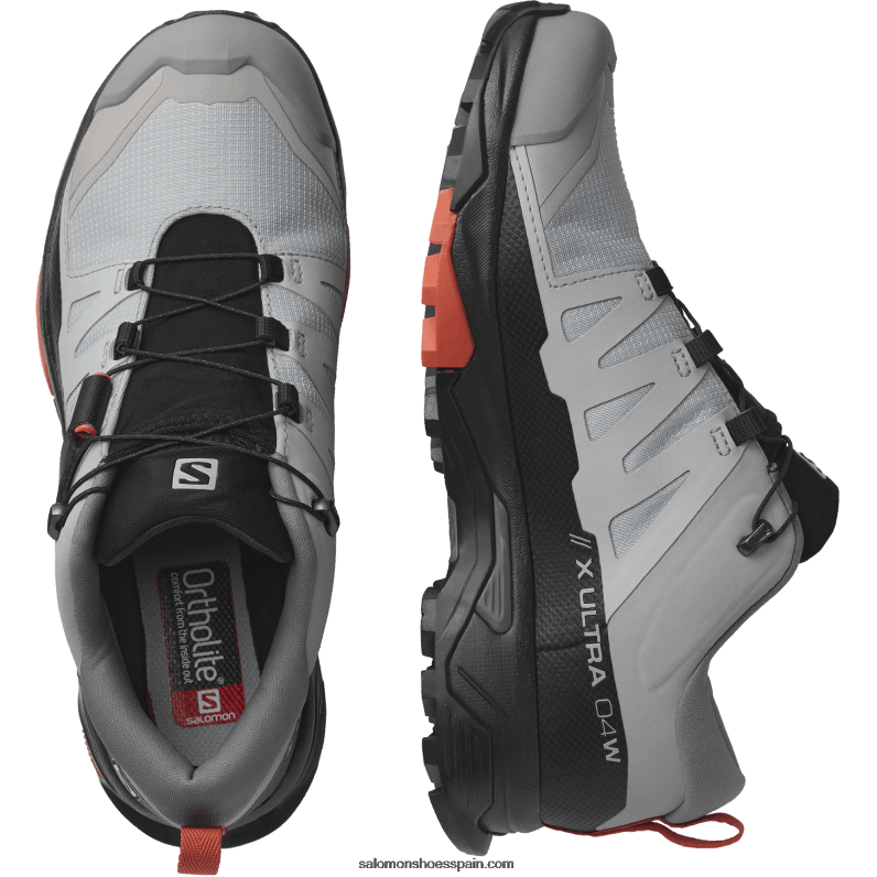 zapatos de senderismo para mujer - x ultra 4 wide gore-tex Salomon 00B0PZ739 aleación/sombra tranquila/siena tostada