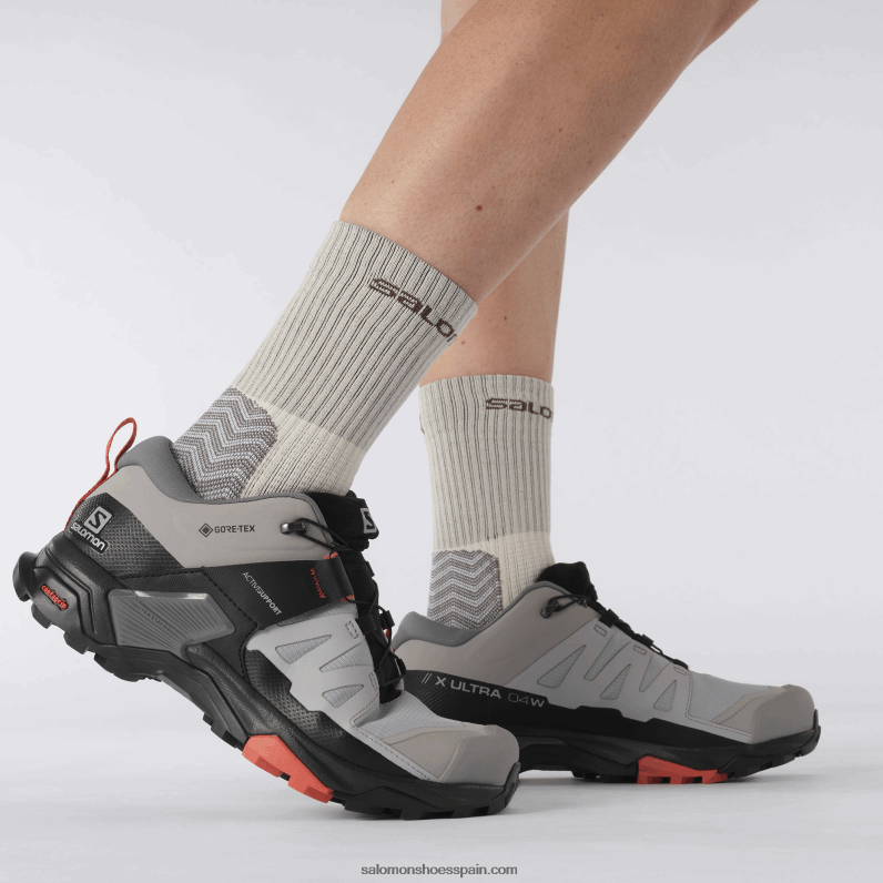 zapatos de senderismo para mujer - x ultra 4 wide gore-tex Salomon 00B0PZ739 aleación/sombra tranquila/siena tostada