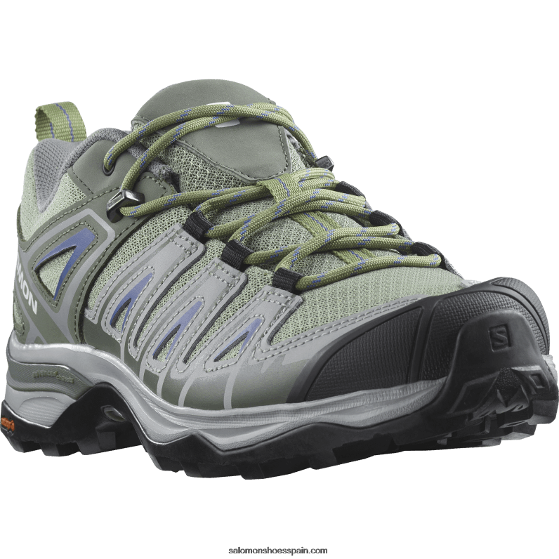 zapatos de senderismo para mujer - x ultra pioneer aero Salomon 00B0PZ1121 verde aceite/gris ricino/azul amparo