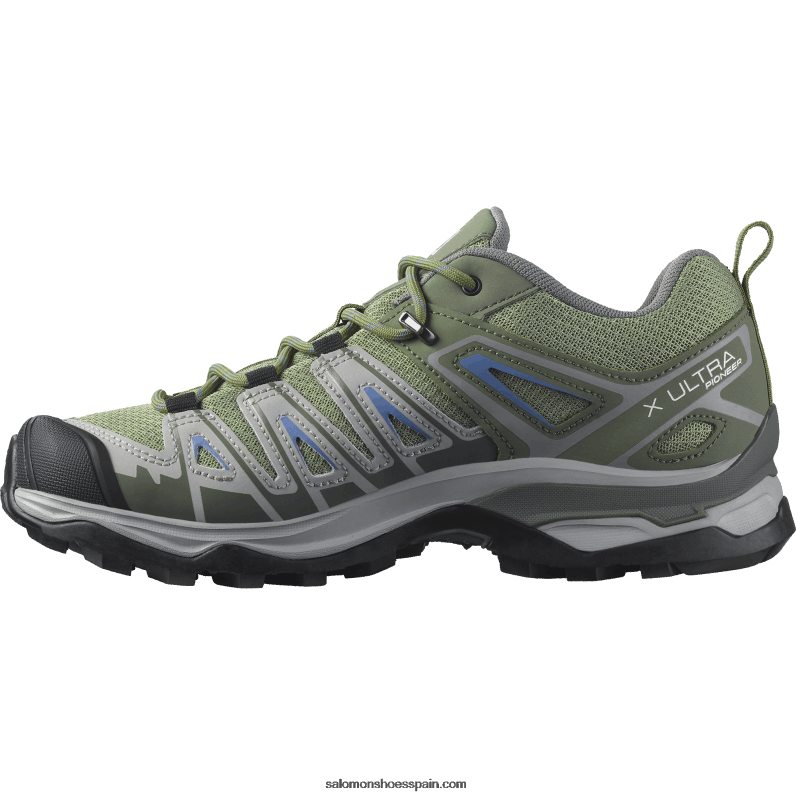 zapatos de senderismo para mujer - x ultra pioneer aero Salomon 00B0PZ1121 verde aceite/gris ricino/azul amparo