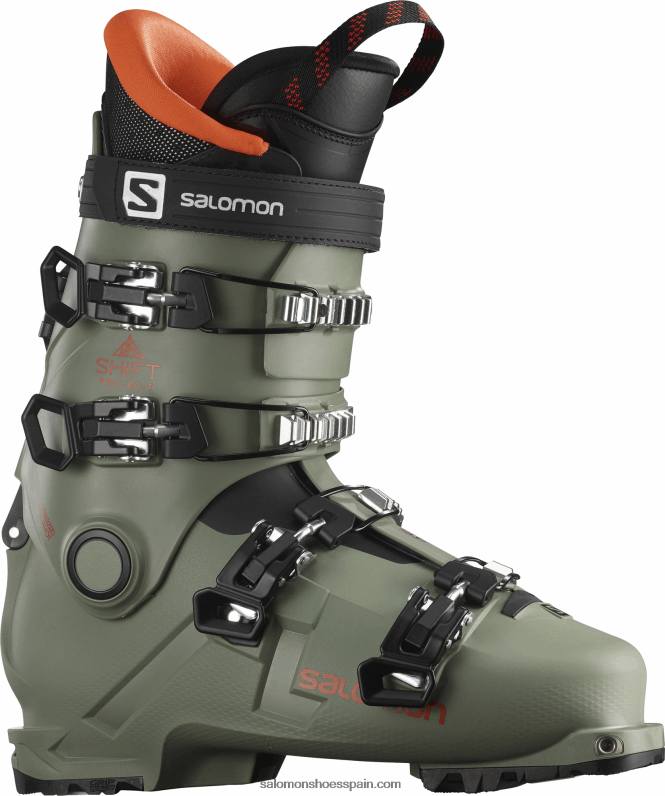 junior - botas all-mountain niño - shift pro 80t at Salomon 00B0PZ1373 verde aceite/negro/naranja