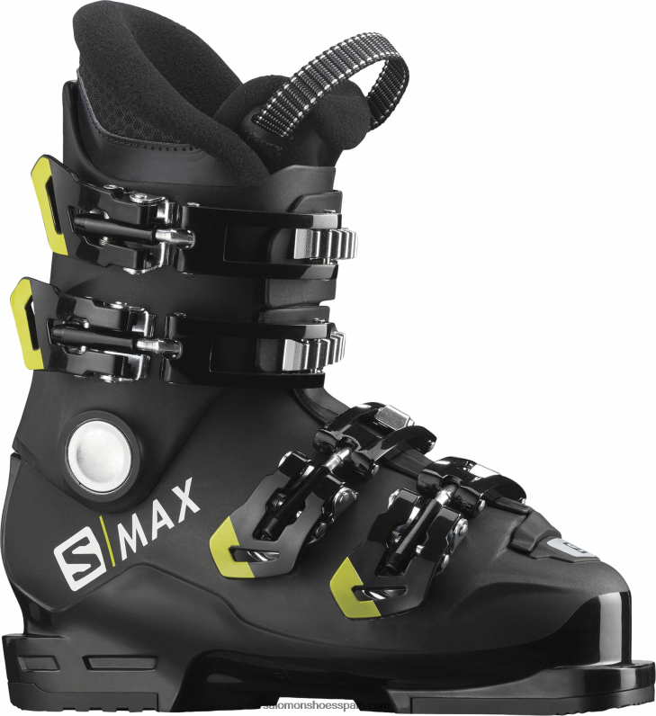 junior - botas de pista para niños - s/max 60 rt Salomon 00B0PZ1376 negro/verde ácido