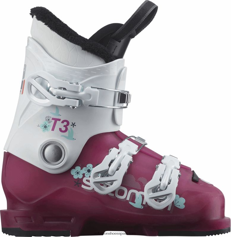 junior - botas de pista para niños - t3 rt girly Salomon 00B0PZ1424 rosa violeta translúcido/blanco