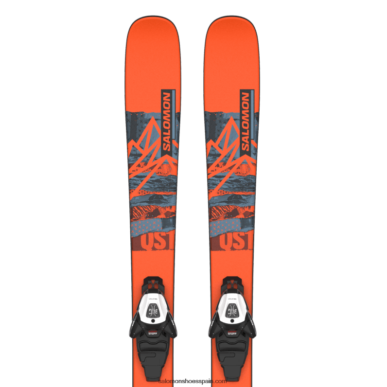 junior - paquete de esquí freestyle para niños - qst spark m (y l6) Salomon 00B0PZ1365 llama/azul cobre/negro