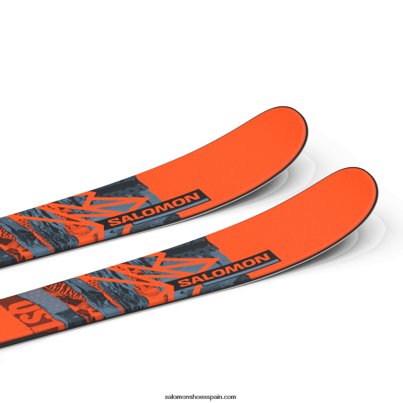 junior - paquete de esquí freestyle para niños - qst spark s (y c5) Salomon 00B0PZ1368 llama/azul cobre/negro