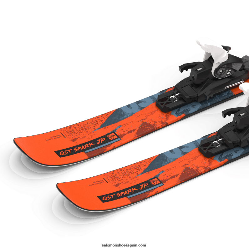 junior - paquete de esquí freestyle para niños - qst spark s (y c5) Salomon 00B0PZ1368 llama/azul cobre/negro