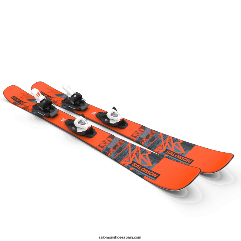 junior - paquete de esquí freestyle para niños - qst spark s (y c5) Salomon 00B0PZ1368 llama/azul cobre/negro