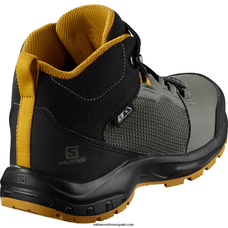 junior - zapatos para niños - exterior clima impermeable Salomon 00B0PZ1364 gris ricino/negro/palo de flecha