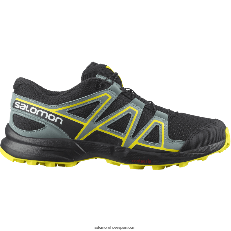 junior - zapatos para niños - speedcross Salomon 00B0PZ1351 negro/prímula